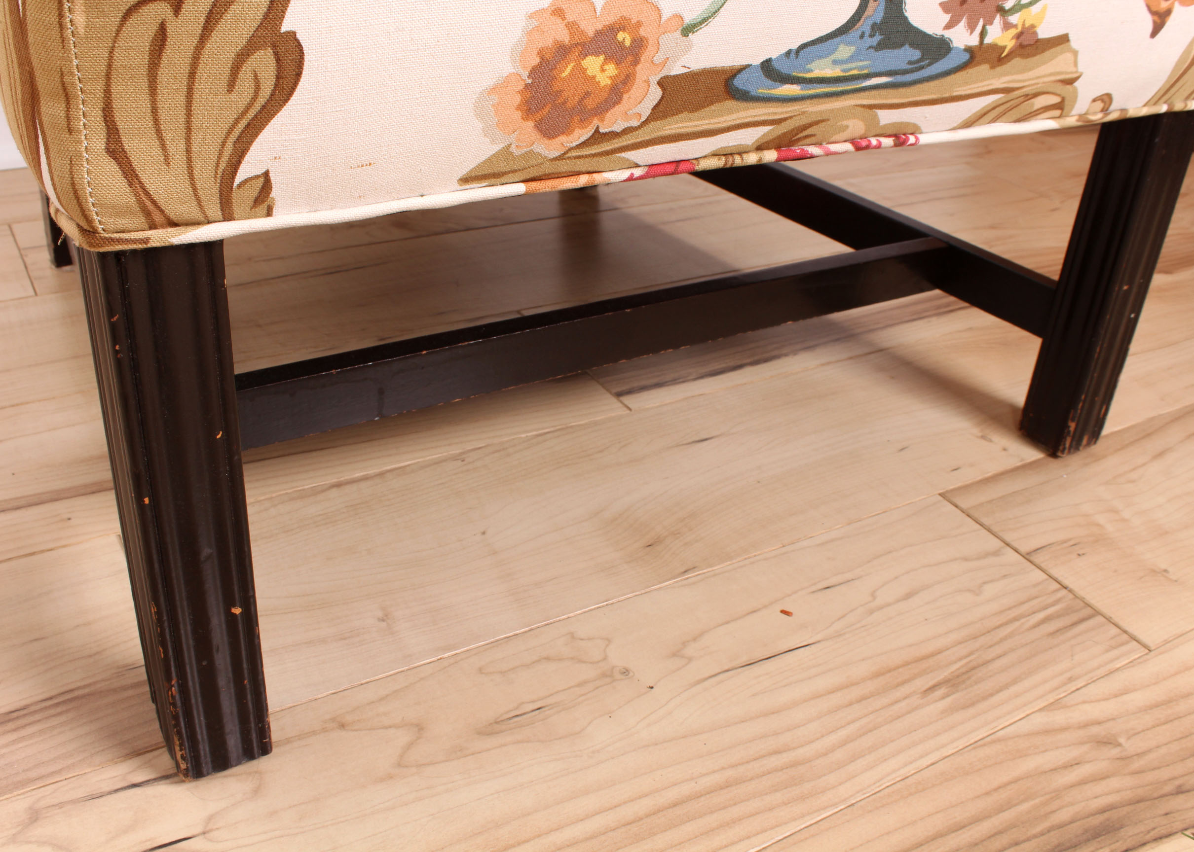 Contemporary Floral Upholstery Wingback Chair