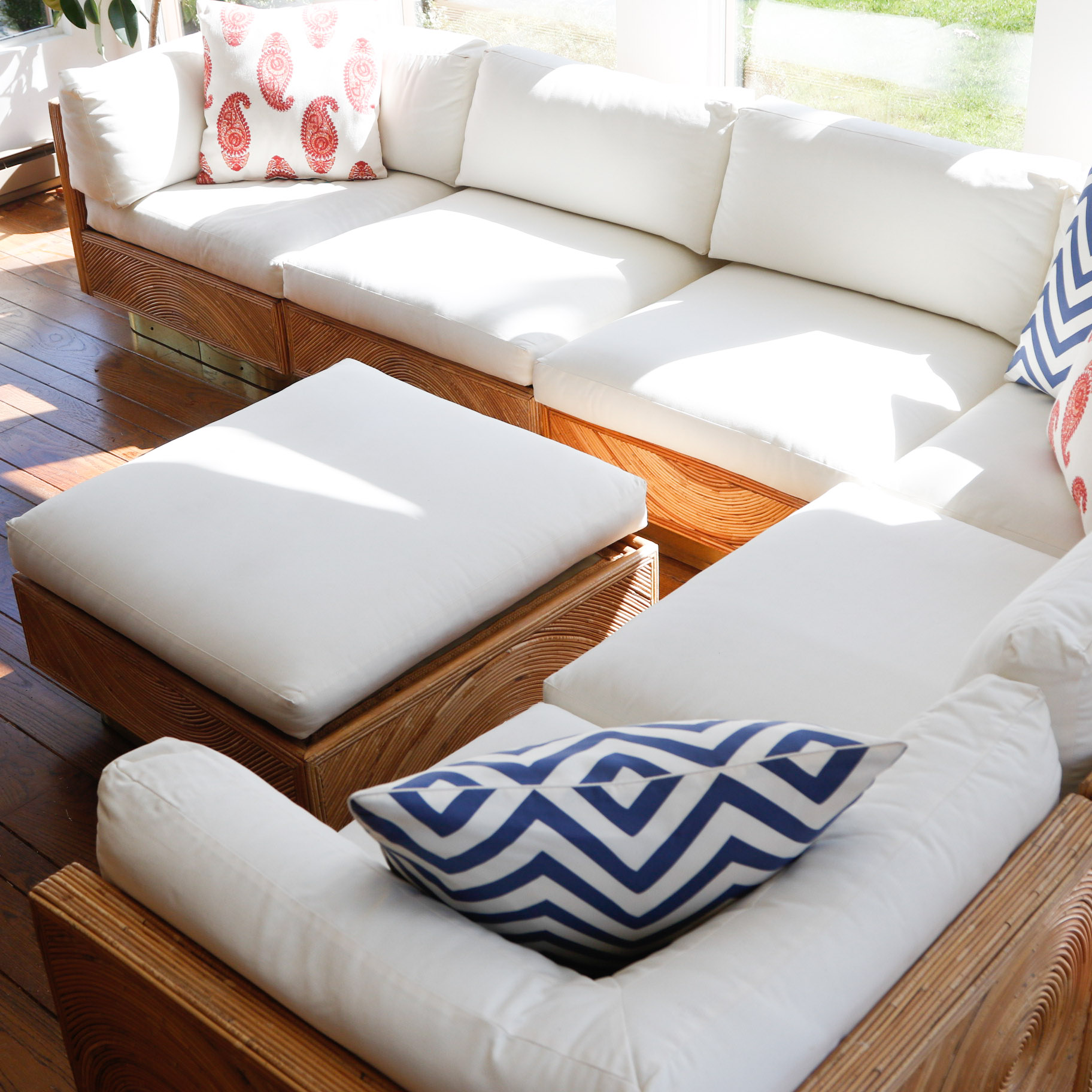 Rattan Sectional Seating with Ottoman