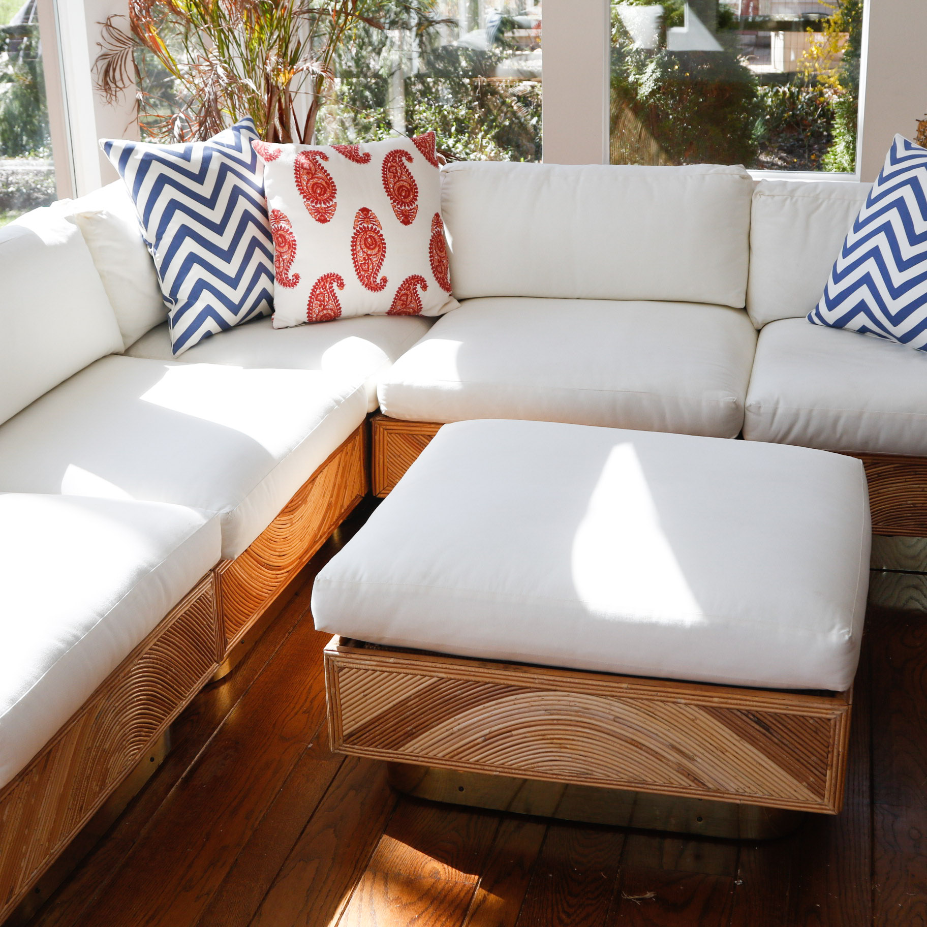 Rattan Sectional Seating with Ottoman