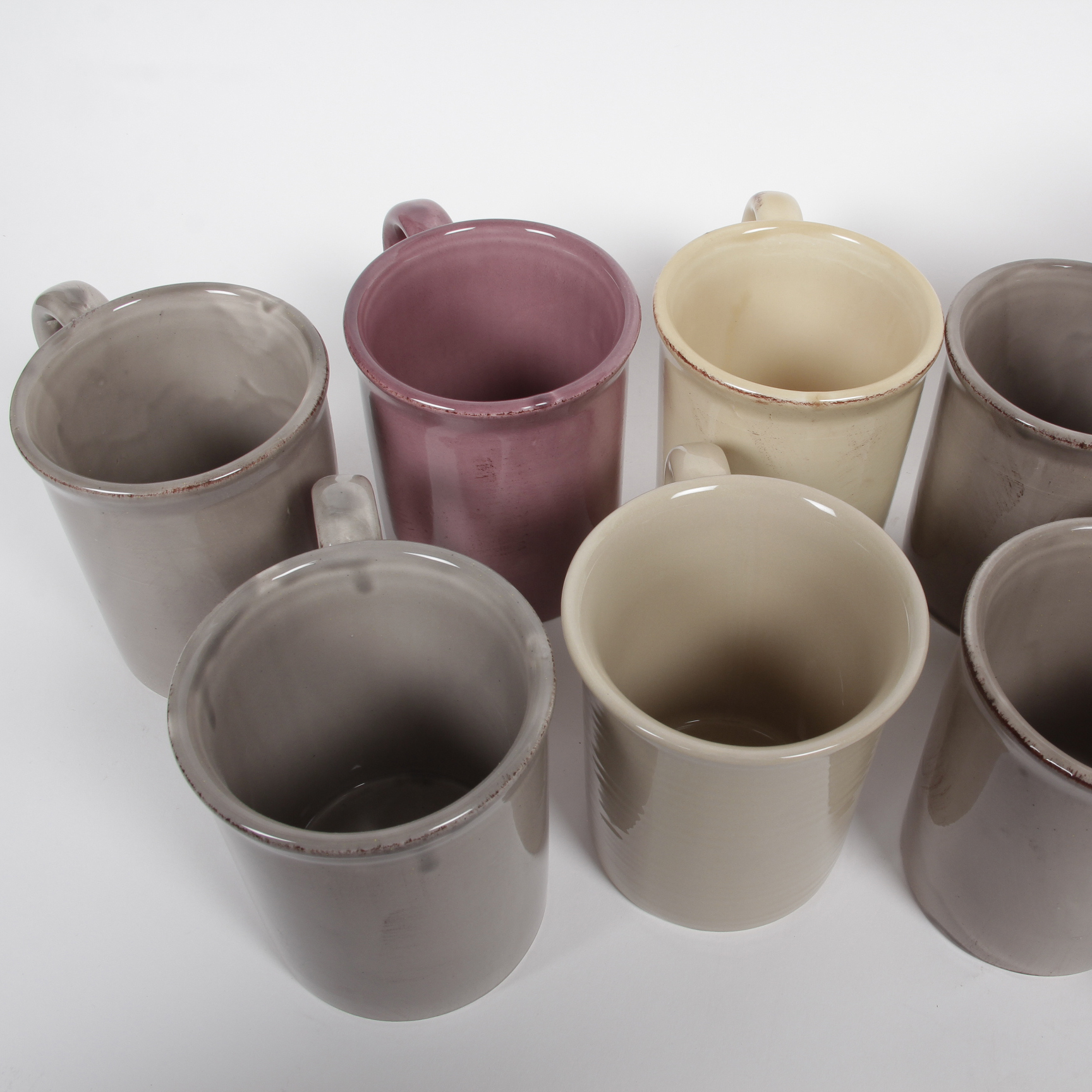 Collection of Hand-Painted Ceramiche Toscane Mugs and Bowls