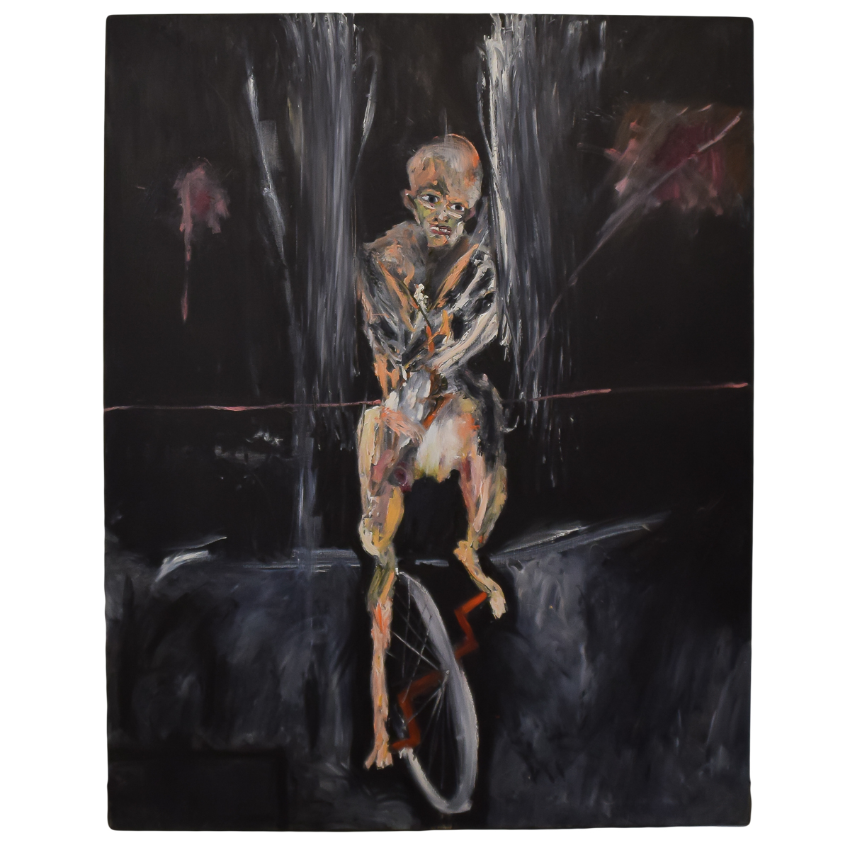 Michael Hafftka "Man on Wheel" Oil Painting