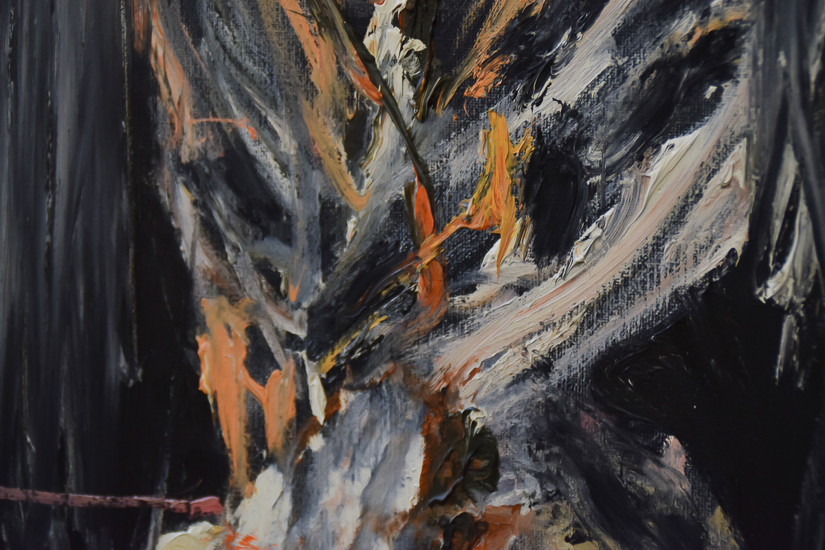 Michael Hafftka "Man on Wheel" Oil Painting