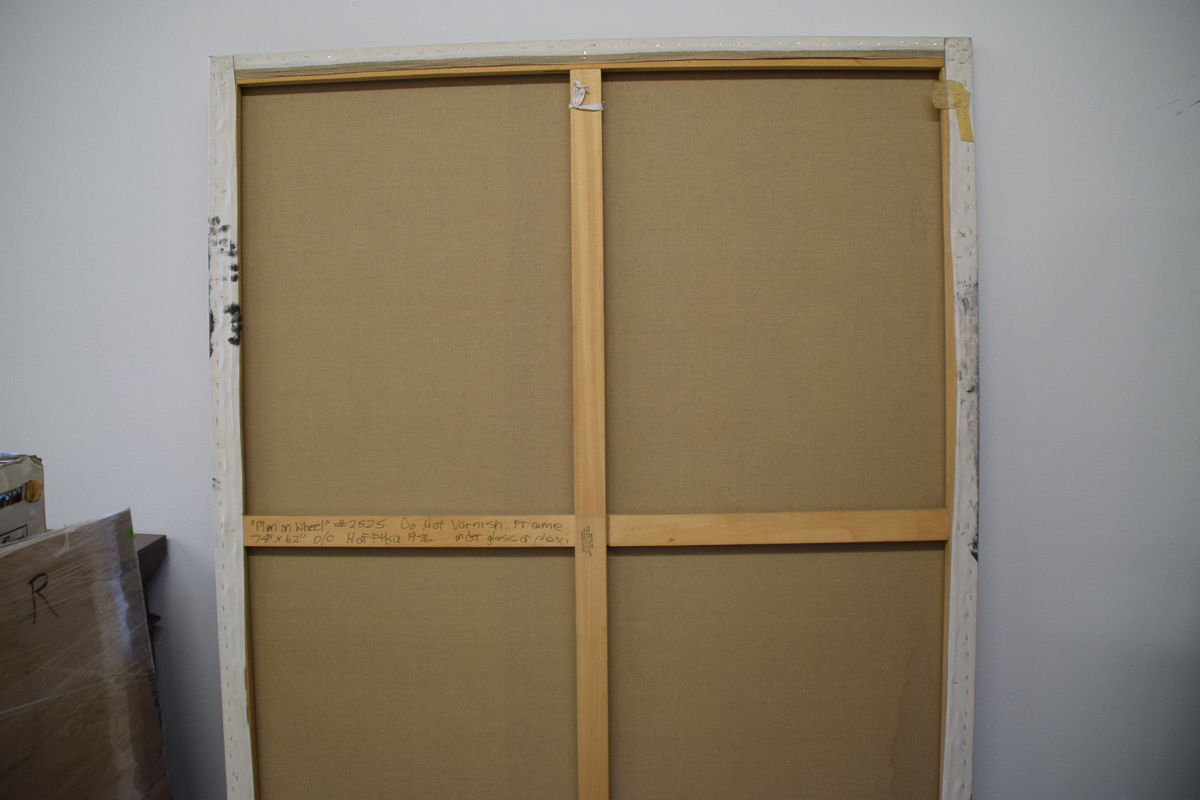 Michael Hafftka "Man on Wheel" Oil Painting