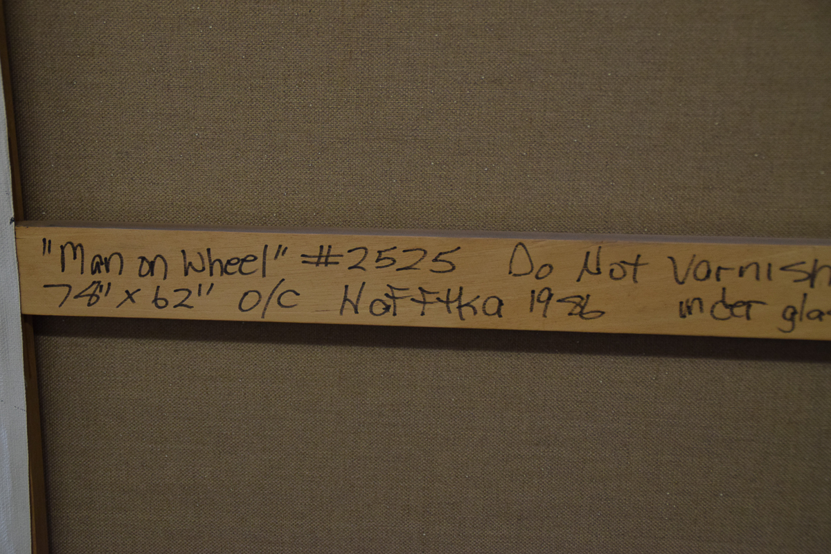 Michael Hafftka "Man on Wheel" Oil Painting