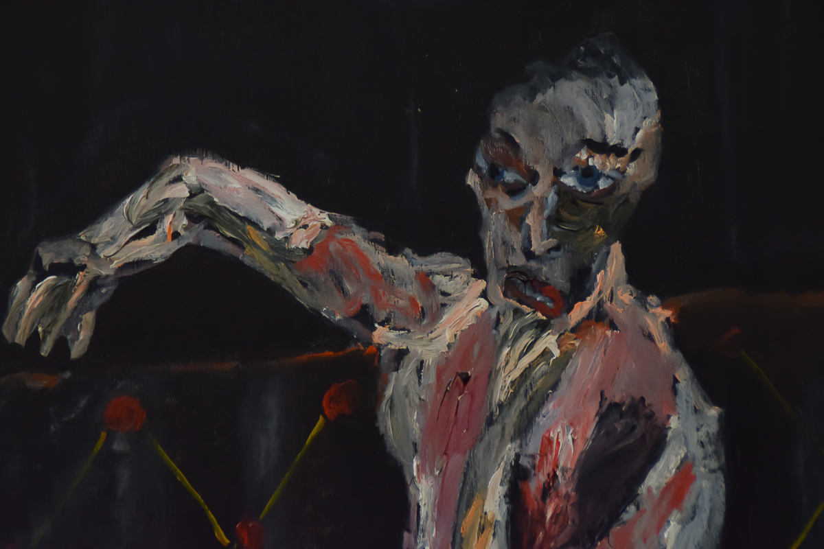 Michael Hafftka "Man Sitting" Oil Painting