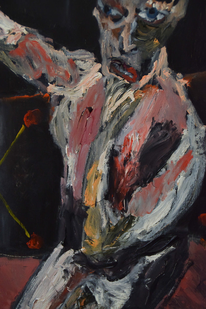 Michael Hafftka "Man Sitting" Oil Painting