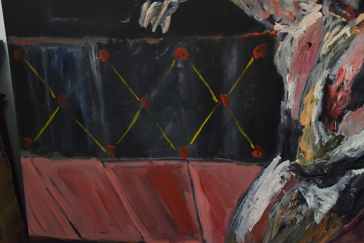 Michael Hafftka "Man Sitting" Oil Painting