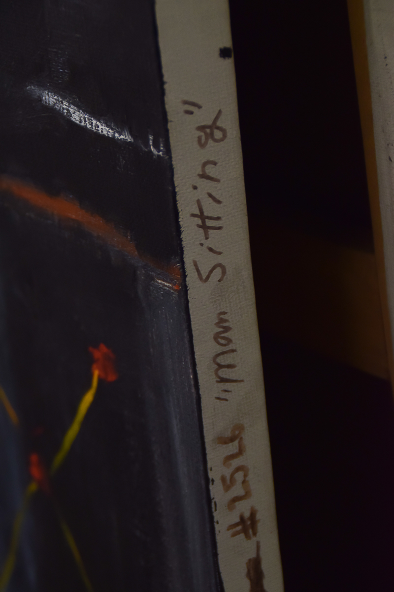 Michael Hafftka "Man Sitting" Oil Painting