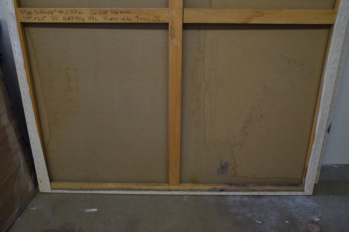 Michael Hafftka "Man Sitting" Oil Painting