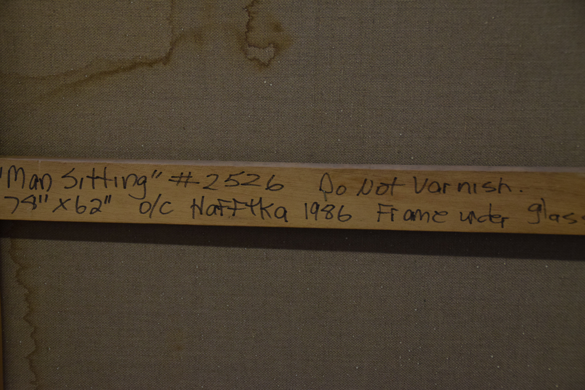 Michael Hafftka "Man Sitting" Oil Painting