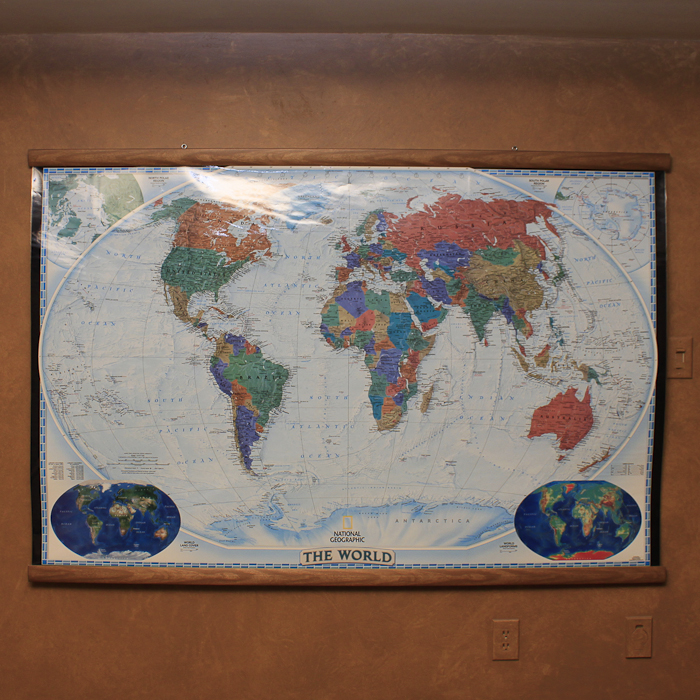 Large Laminated World Map