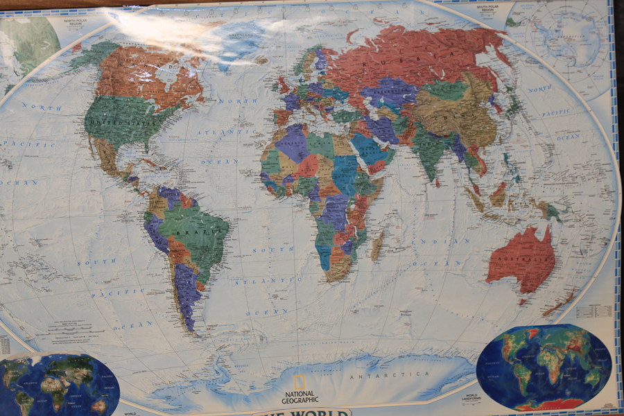 Large Laminated World Map