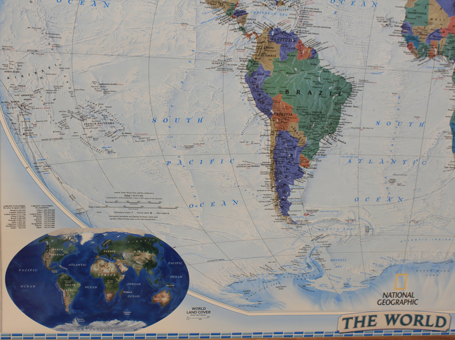 Large Laminated World Map