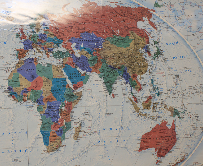 Large Laminated World Map