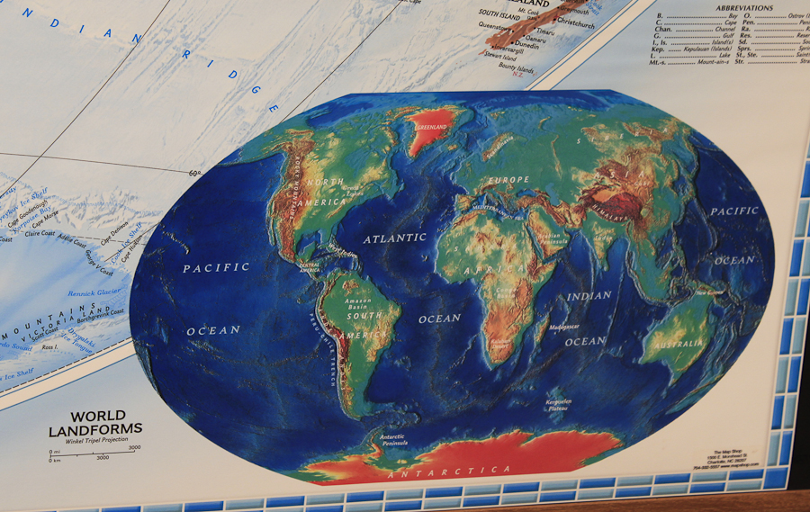 Large Laminated World Map