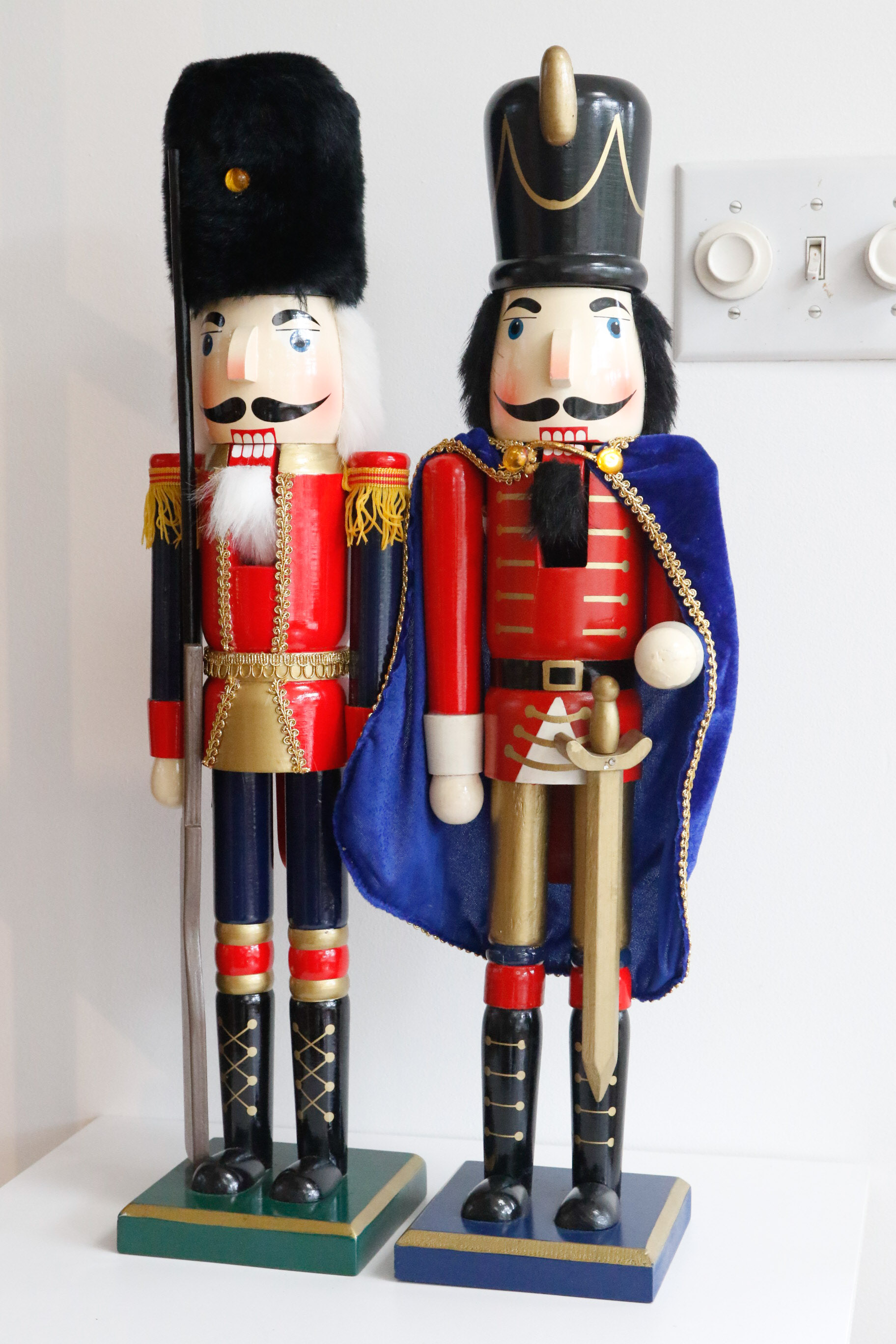 Pair of Solid Wood Hand Painted Nutcrackers