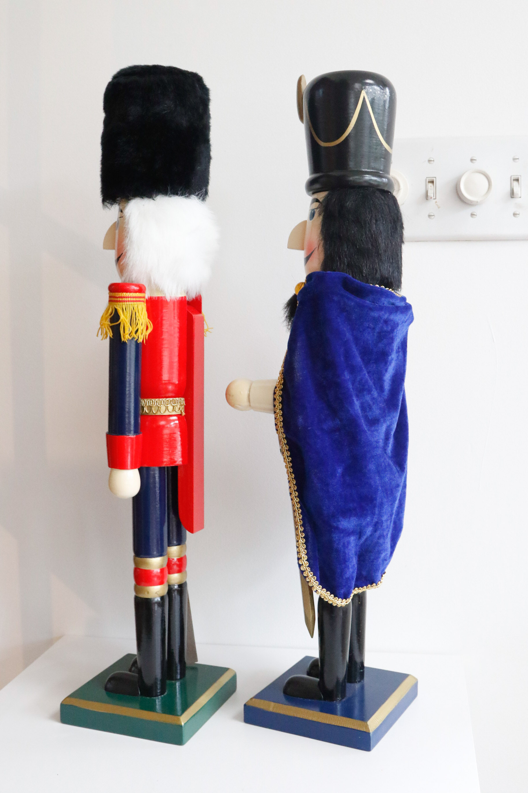 Pair of Solid Wood Hand Painted Nutcrackers