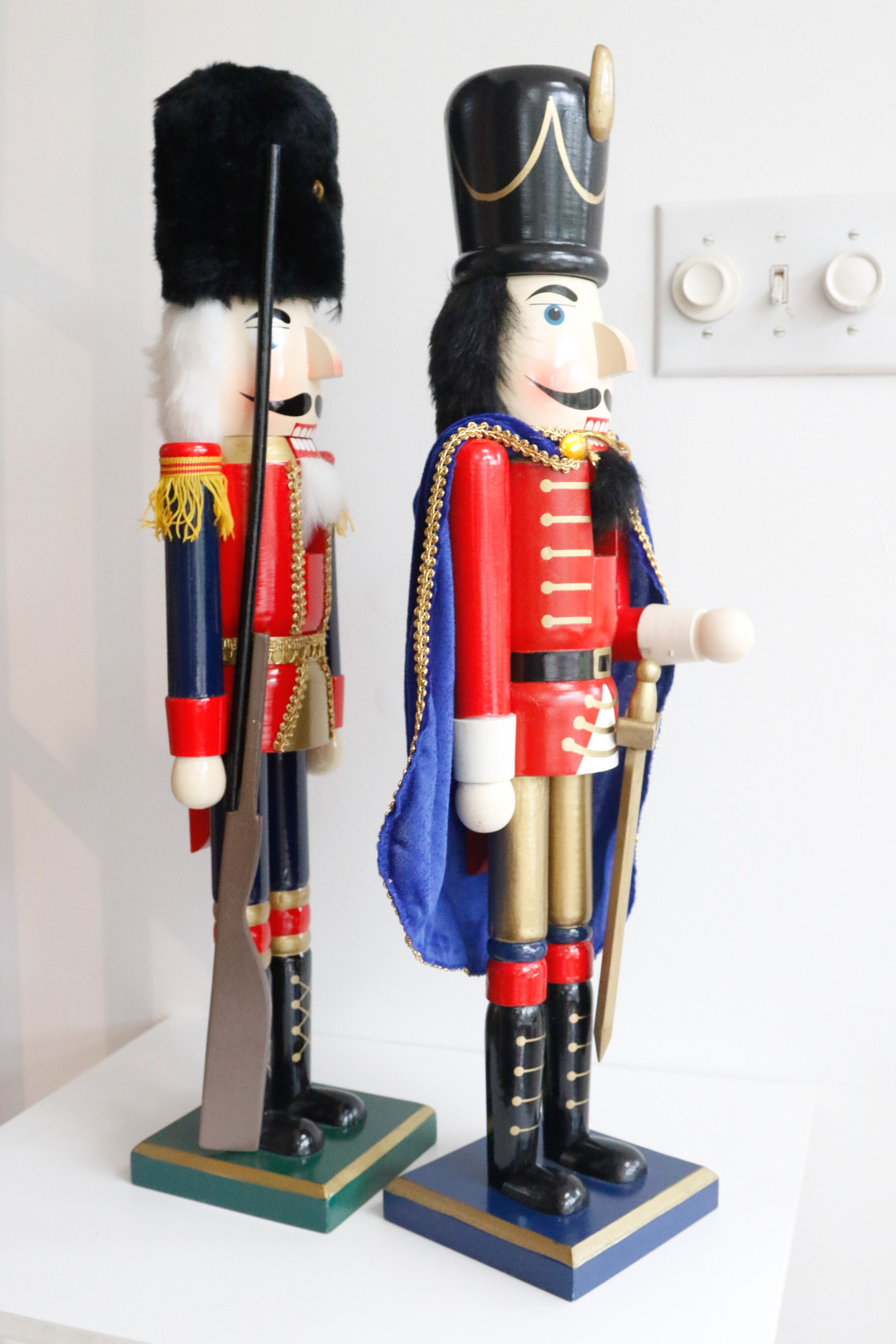 Pair of Solid Wood Hand Painted Nutcrackers