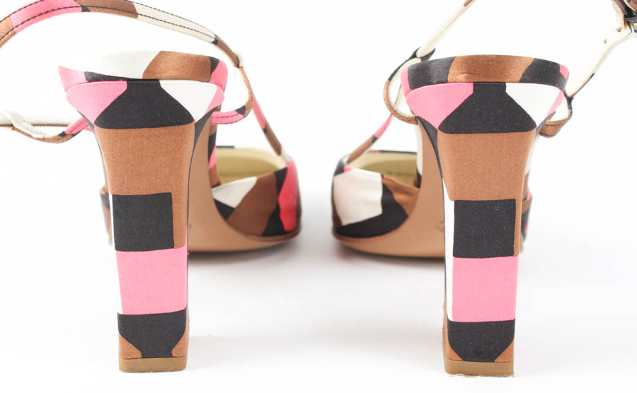 Pair of Silk Prada Slingbacks