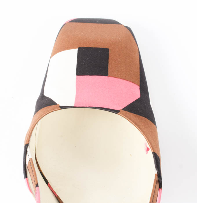 Pair of Silk Prada Slingbacks