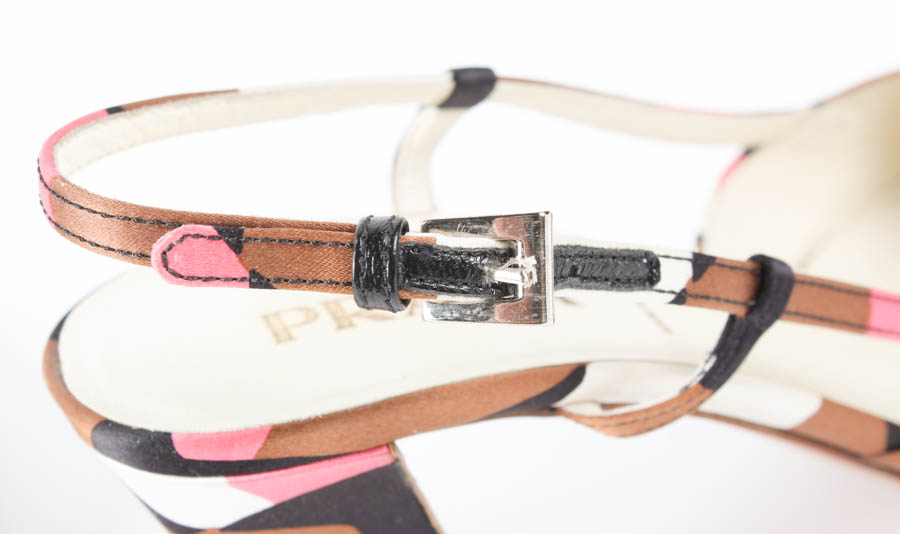 Pair of Silk Prada Slingbacks