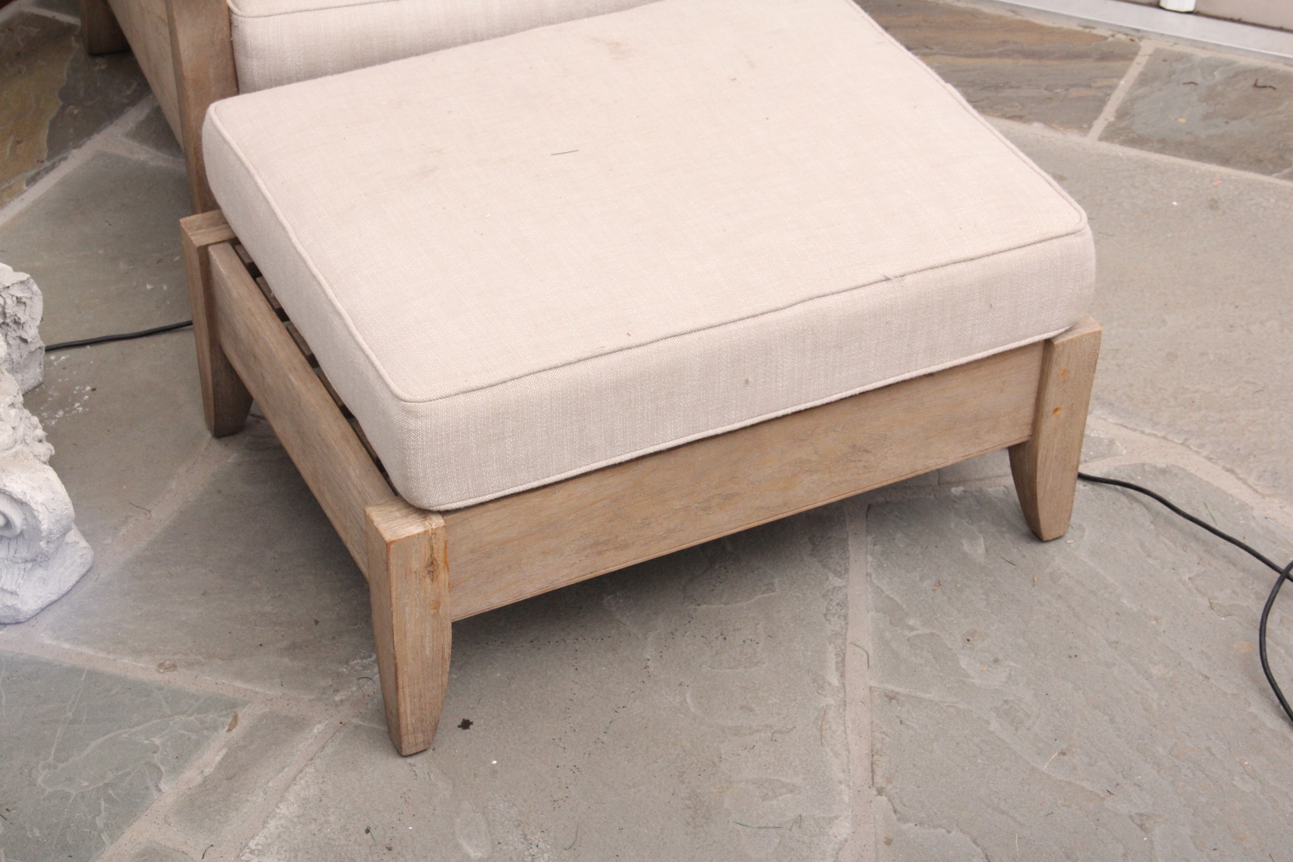 Restoration Hardware Teak Outdoor Lounge Chair with Ottoman