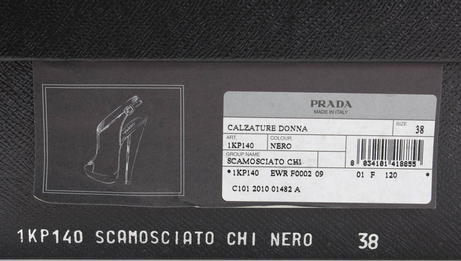 Prada "Calzature Donna" Black Slingback Heels