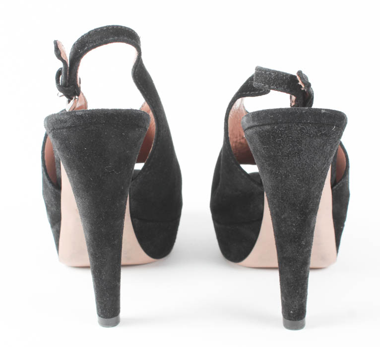 Prada "Calzature Donna" Black Slingback Heels