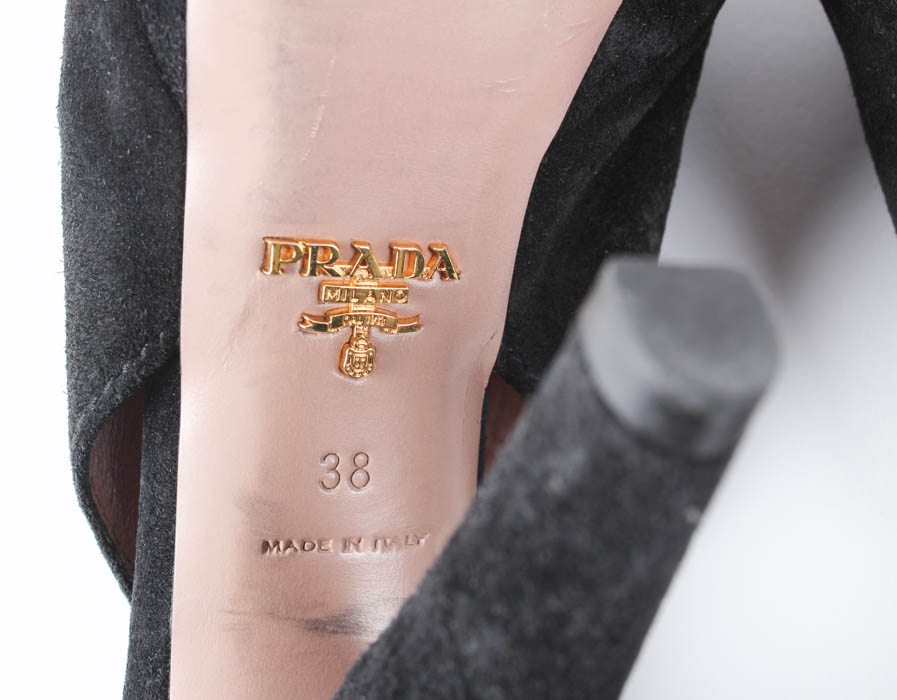 Prada "Calzature Donna" Black Slingback Heels