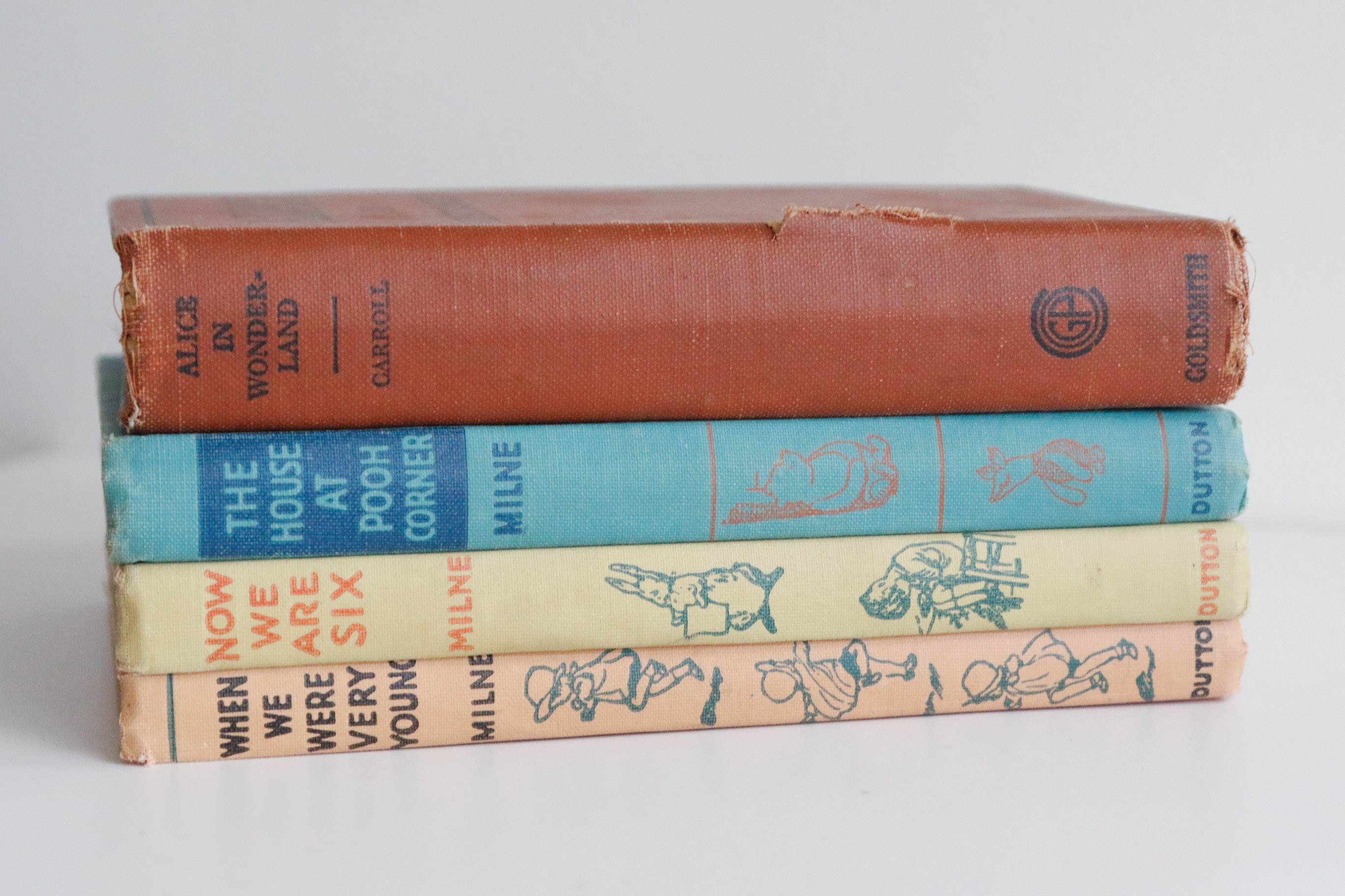 Vintage Alice In Wonderland & Winnie The Pooh Children's Hardback Storybooks