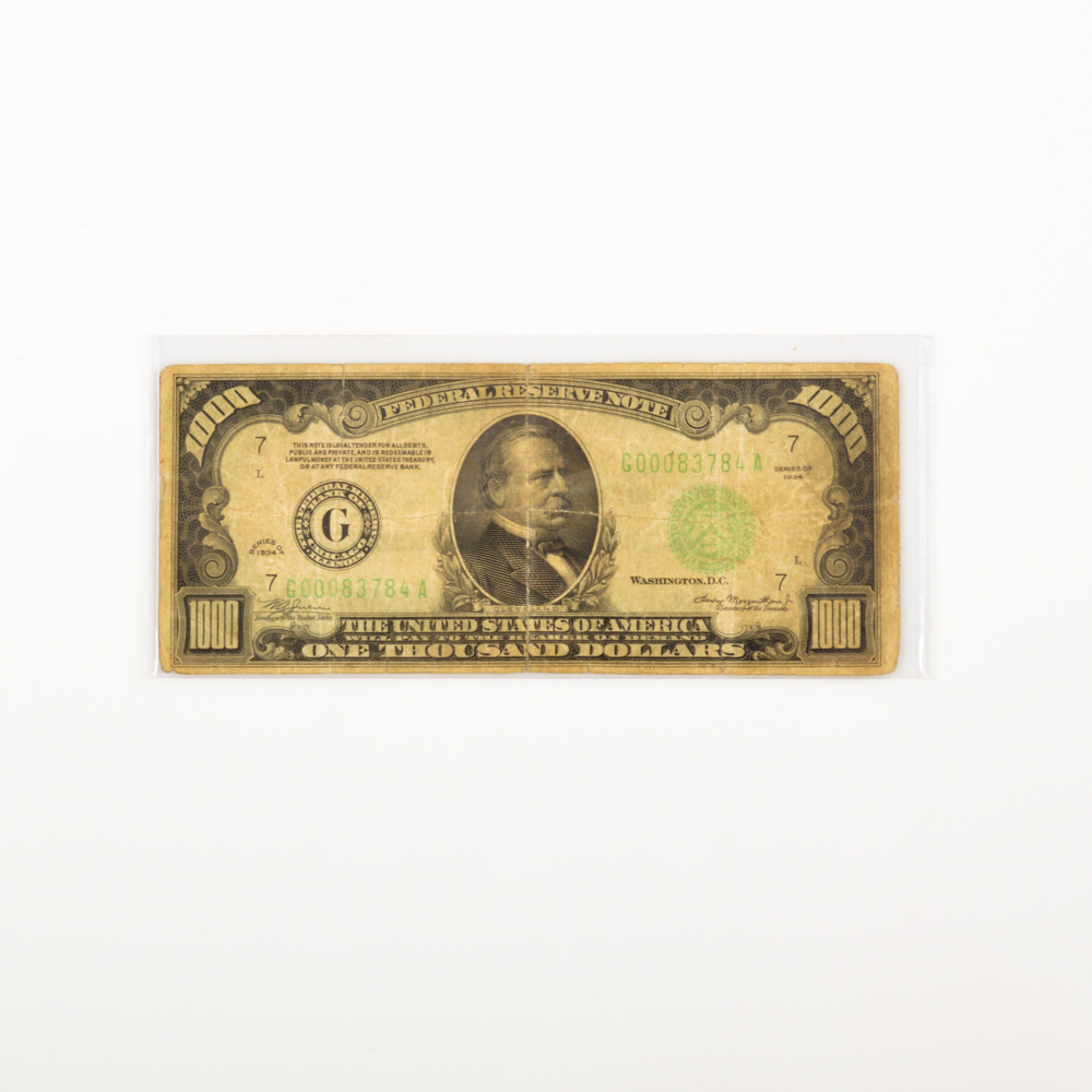 Series 1934 U.S. $1000 Federal Reserve Note