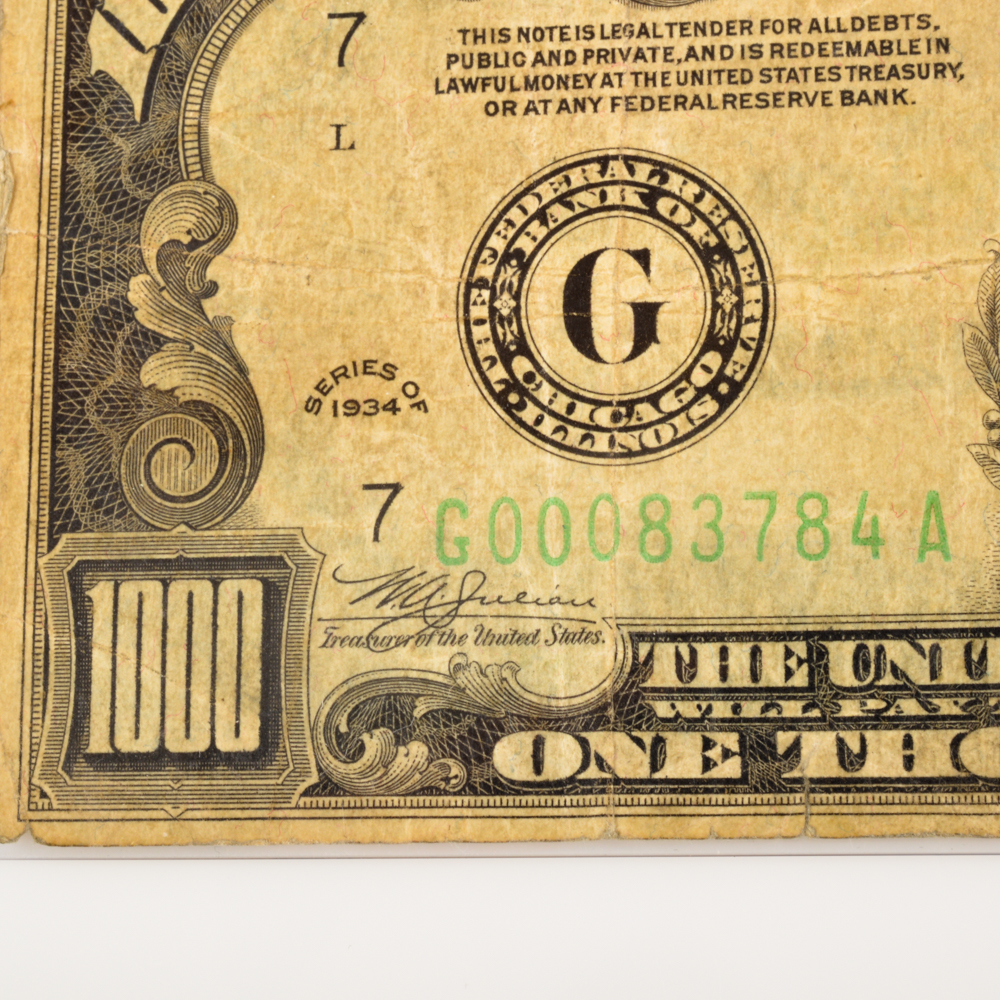 Series 1934 U.S. $1000 Federal Reserve Note