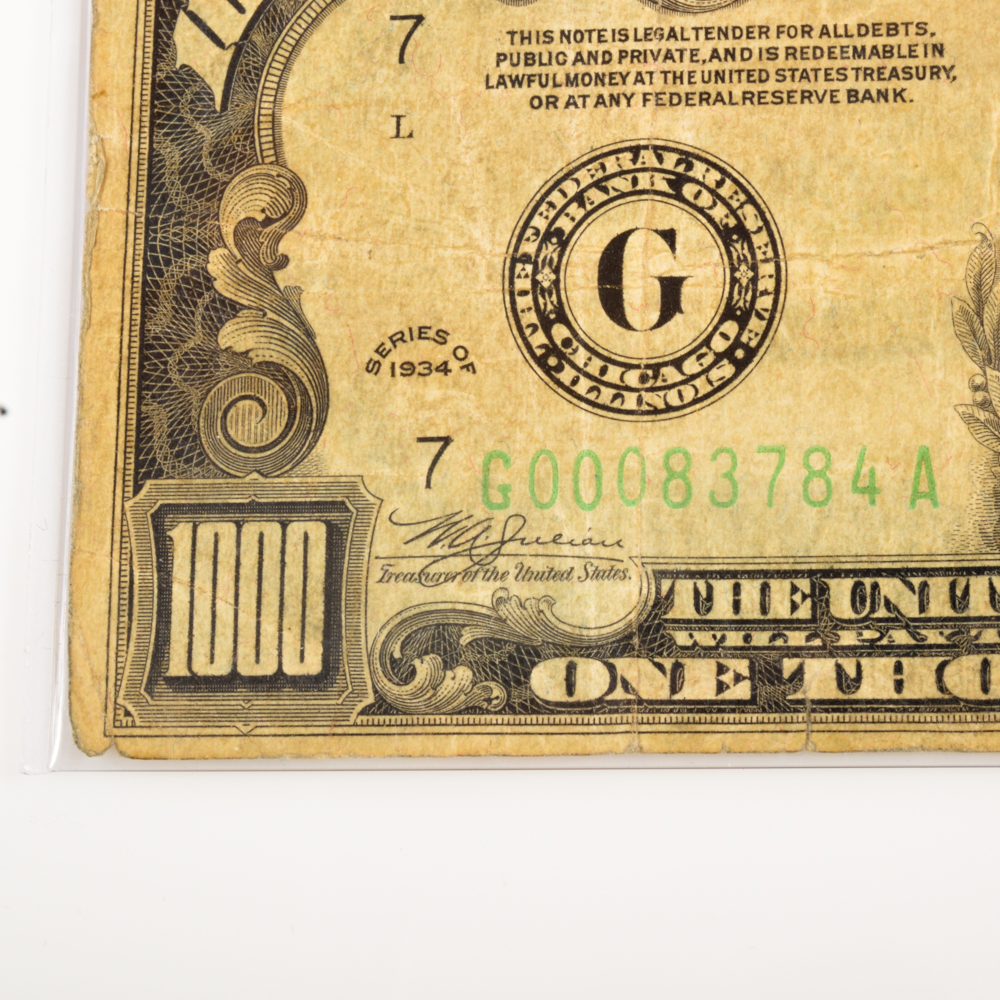 Series 1934 U.S. $1000 Federal Reserve Note
