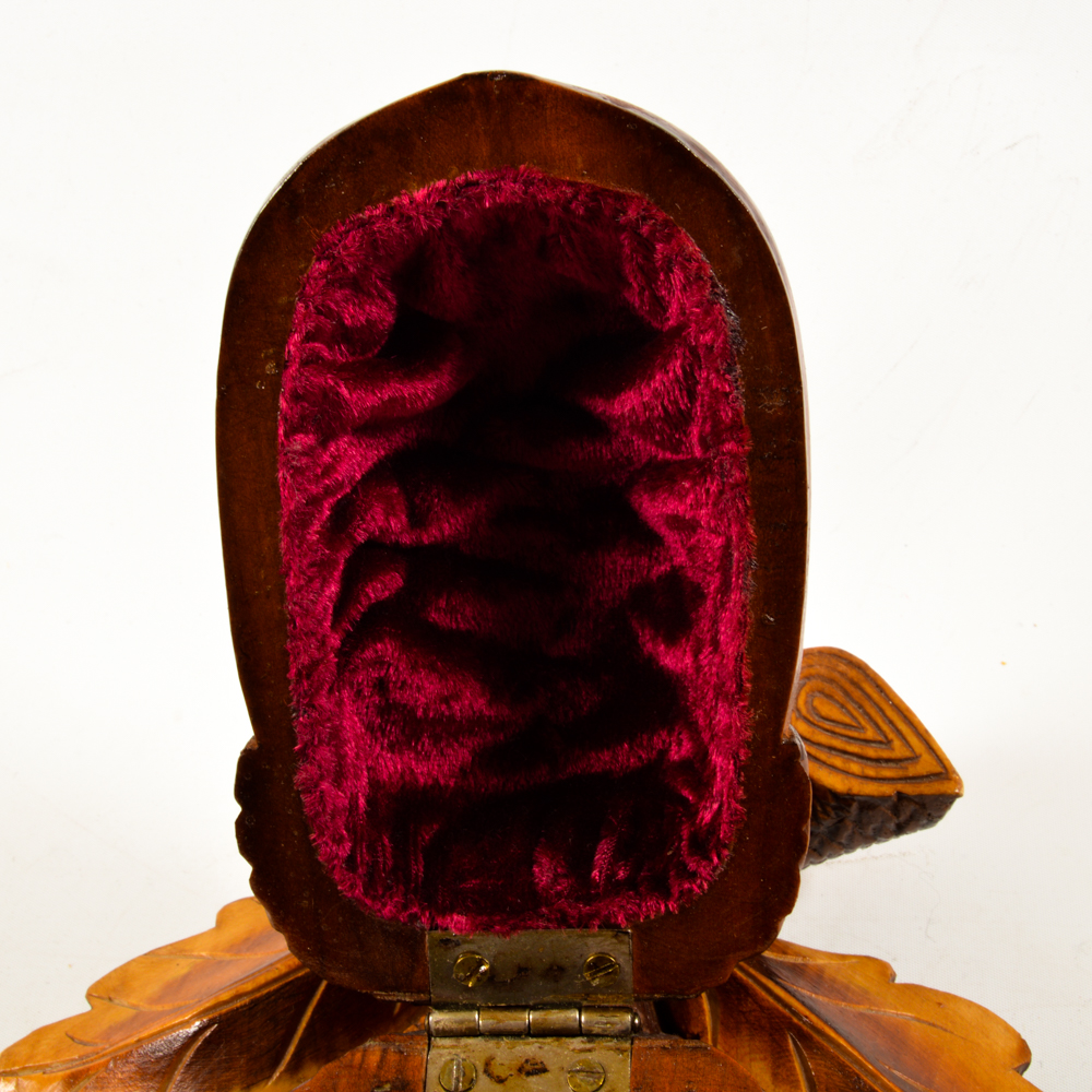 Hand Carved Wooden Acorn Box