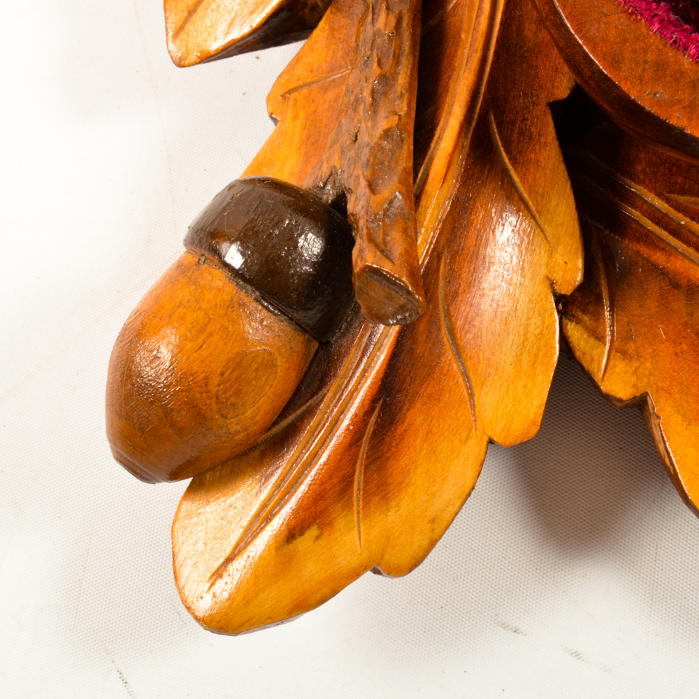 Hand Carved Wooden Acorn Box