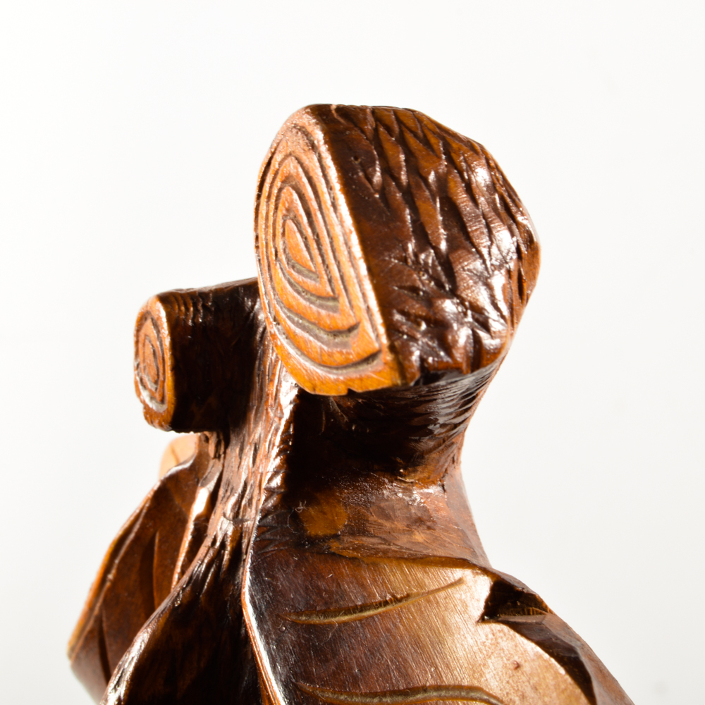 Hand Carved Wooden Acorn Box