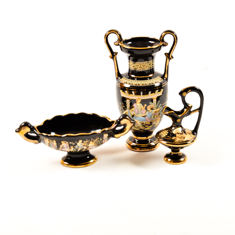 Handmade Greek Vessels in 24K Gold