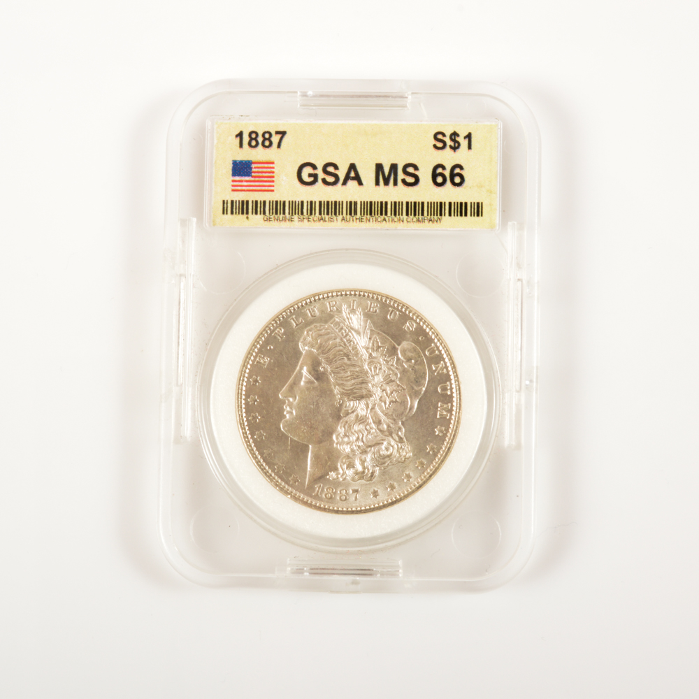 1887 Morgan Silver Dollar MS 66