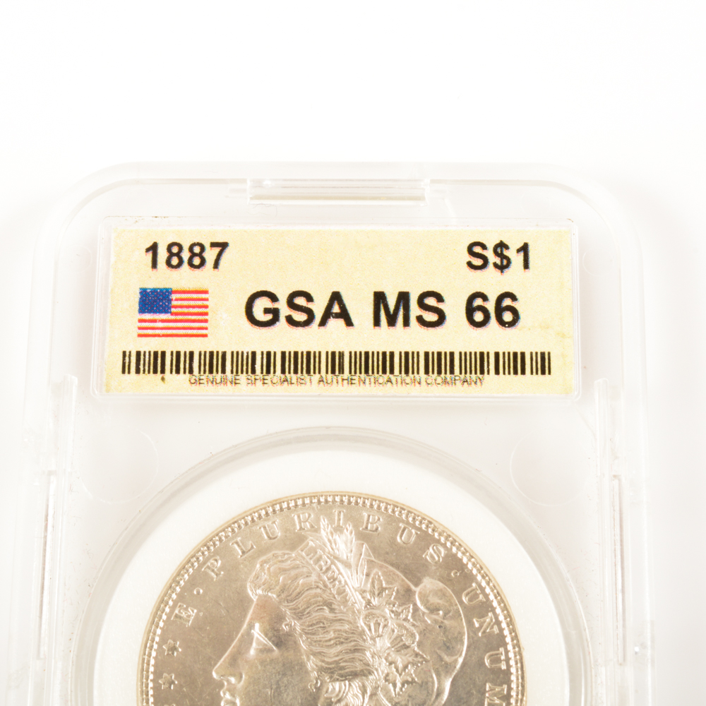 1887 Morgan Silver Dollar MS 66