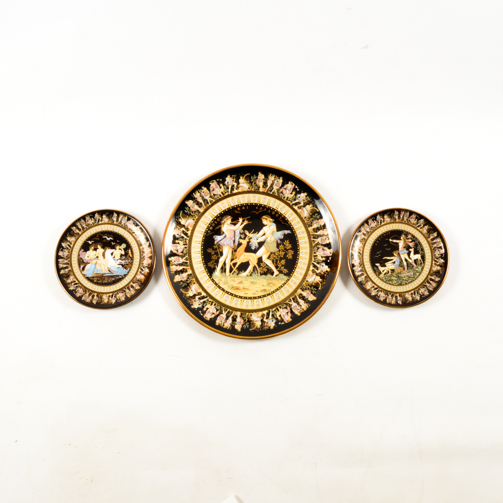 Handmade Greek Decorative Plates in 24K Gold