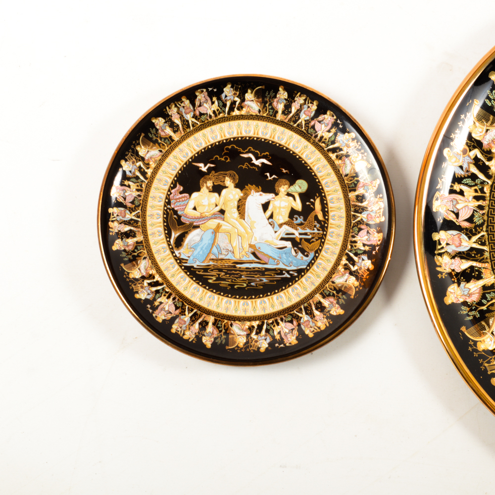 Handmade Greek Decorative Plates in 24K Gold