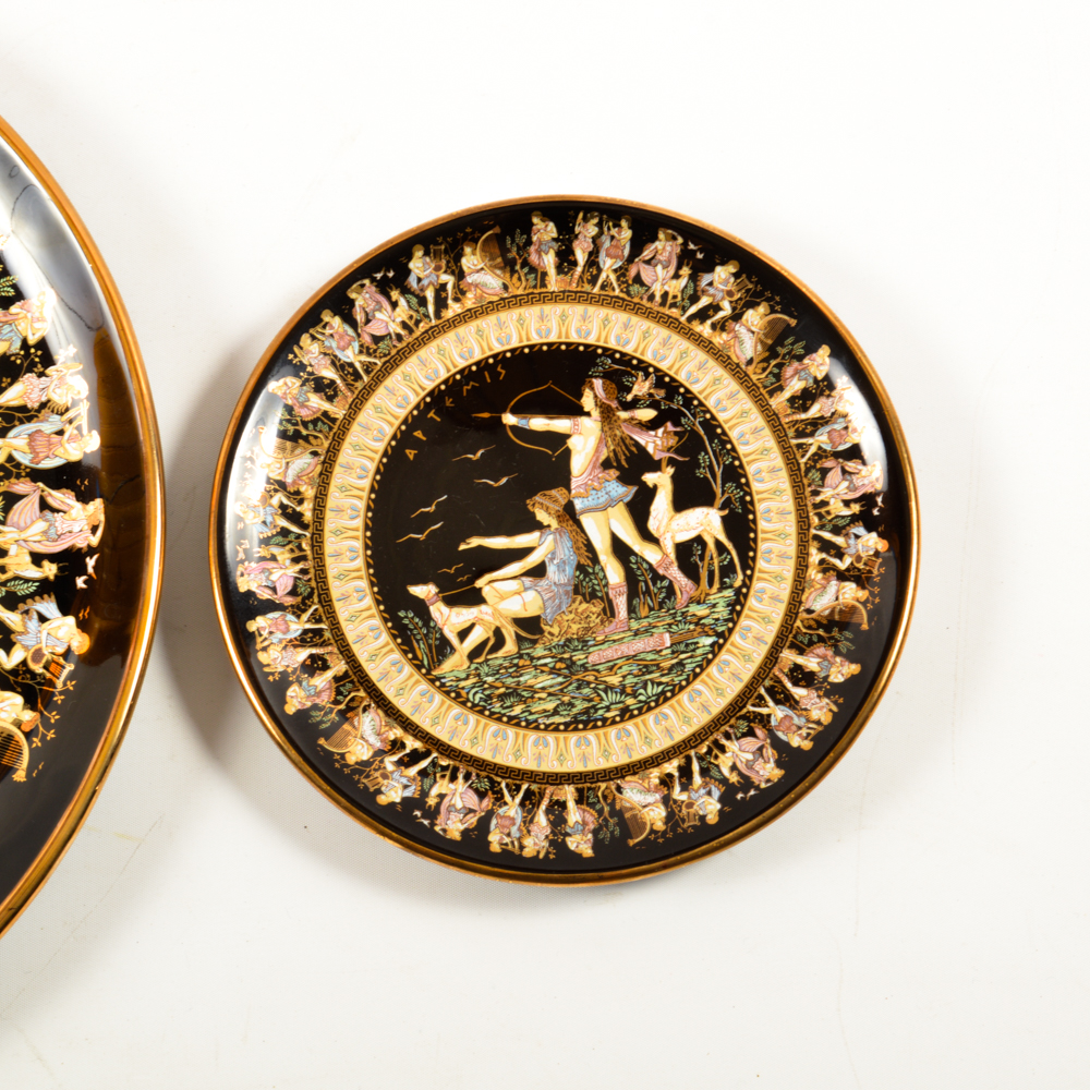 Handmade Greek Decorative Plates in 24K Gold