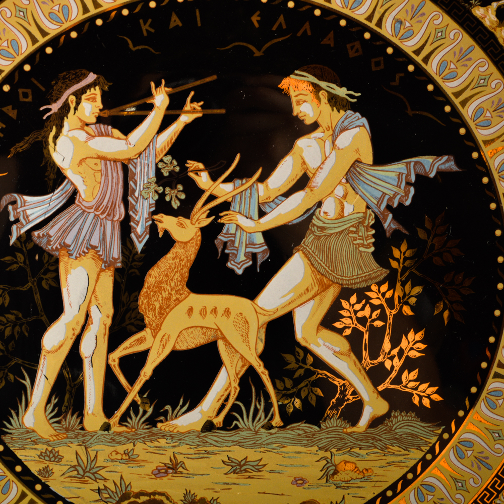 Handmade Greek Decorative Plates in 24K Gold