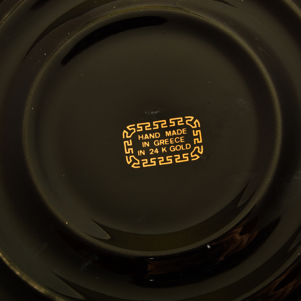 Handmade Greek Decorative Plates in 24K Gold