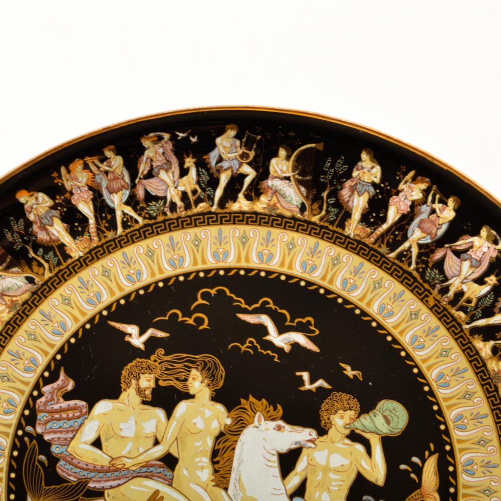 Handmade Greek Decorative Plates in 24K Gold