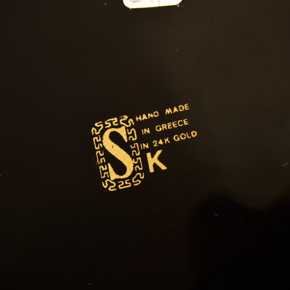 Handmade Greek Decorative Plates in 24K Gold