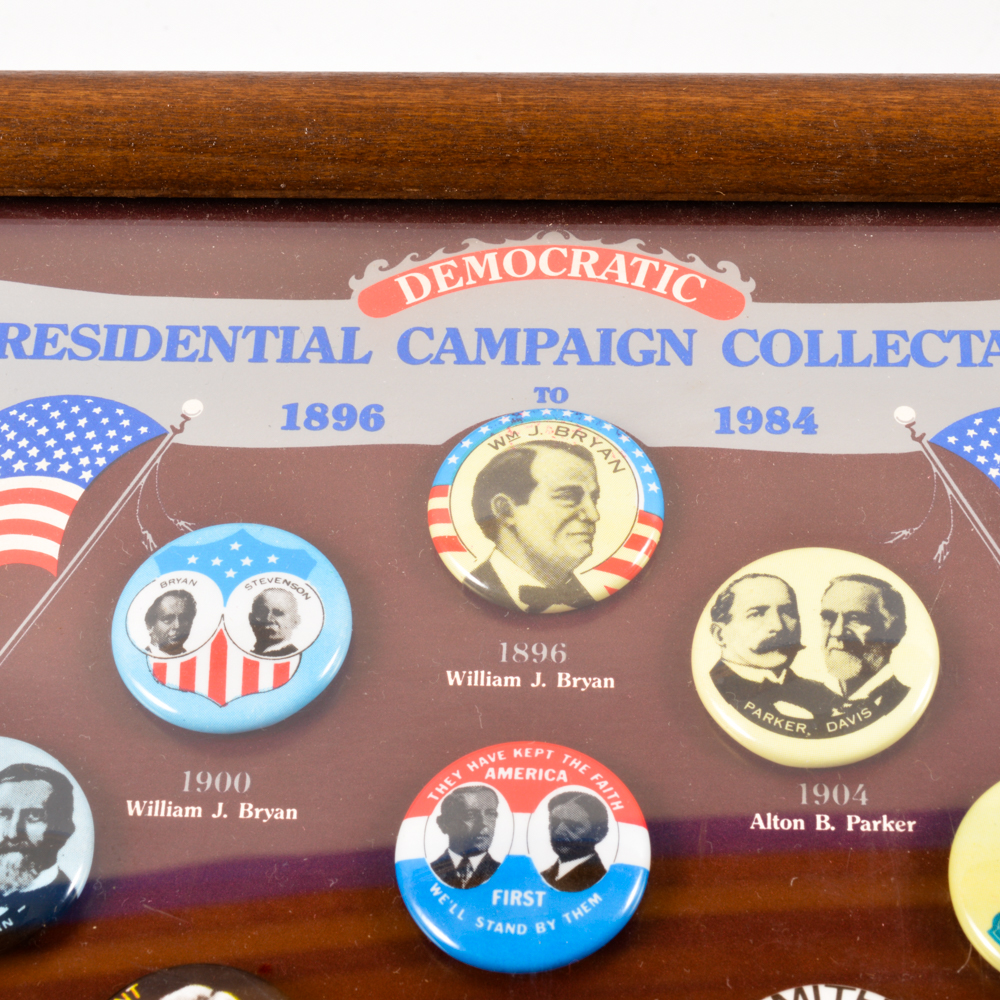 Reissue 1896-1984 Democratic Presidential Campaign Collectible Pins
