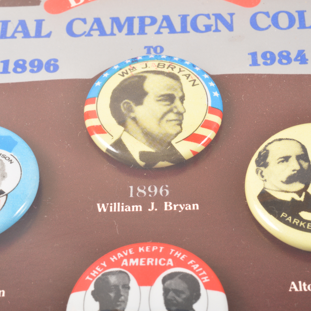 Reissue 1896-1984 Democratic Presidential Campaign Collectible Pins