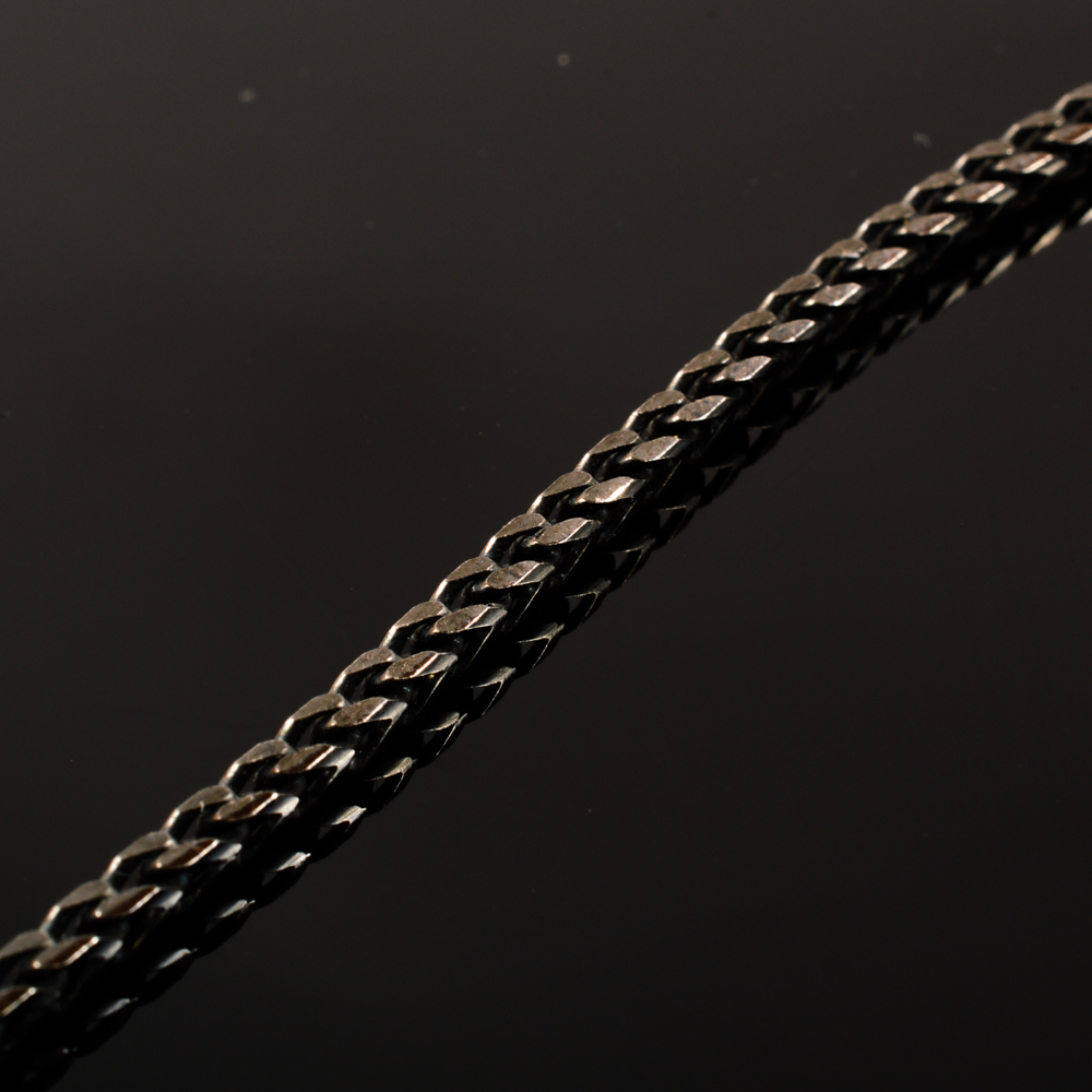 Natural Meteorite Pendant Necklace on Black Sterling Chain