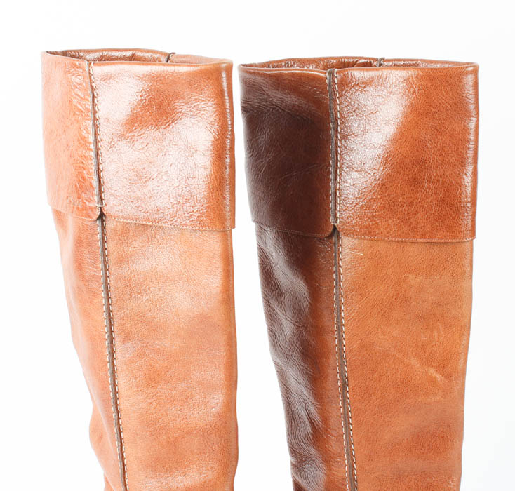 Pair of Brown Leather Chloé Calf-Length Boots